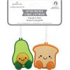 Hallmark Better Together Avocado and Toast Magnetic Christmas Ornaments, Set of 2(Avocado and Toast)