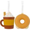 Hallmark Better Together Hot Cocoa and Marshmallow Magnetic Christmas Ornaments, Set of 2(Donut & Festive Drink)
