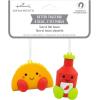 Hallmark Better Together Hot Cocoa and Marshmallow Magnetic Christmas Ornaments, Set of 2(Taco & Hot Sauce)