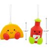 Hallmark Better Together Hot Cocoa and Marshmallow Magnetic Christmas Ornaments, Set of 2(Taco & Hot Sauce)