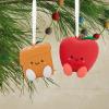 Hallmark Better Together Pizza and Ranch Dressing Magnetic Christmas Ornaments, Set of 2(Apple & Caramel)