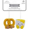 Hallmark Better Together Pizza and Ranch Dressing Magnetic Christmas Ornaments, Set of 2(Pretzel & Cheese Dip)