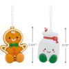 Hallmark Better Together Popcorn & Slushie Magnetic Christmas Ornaments for Tree, Set of 2(Gingerbread & Milk)