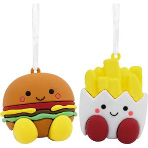 Hallmark Better Together Pizza and Ranch Dressing Magnetic Christmas Ornaments, Set of 2(Burger & Fries)