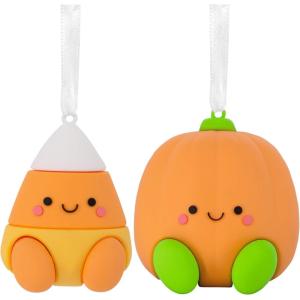 Hallmark Better Together Popcorn & Slushie Magnetic Christmas Ornaments for Tree, Set of 2(Pumpkin & Candy Corn)