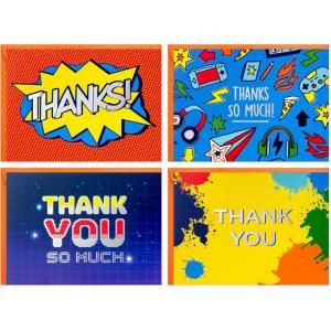 Hallmark Comic Book and Video Game Thank You Note Assortment (24 Blank Cards with Envelopes) for Kids, Grandchildren, Gamers(Thank You Notes)