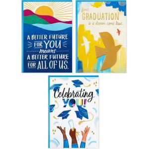 Hallmark Graduation Cards Assortment, Better Future (Pack of 3 Cards with Envelopes)(Better Future  3 Cards with Envelopes)
