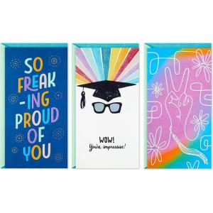 Hallmark Graduation Cards Assortment, Better Future (Pack of 3 Cards with Envelopes)(Proud of You  3 Money Holder Cards)