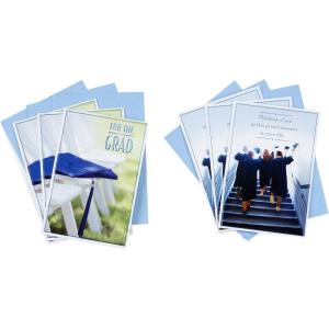 Hallmark Graduation Cards Assortment, Wishing You Success (6 Cards with Envelopes)(Light Blue and Multicolor)