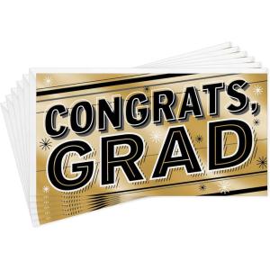 Hallmark Graduation Money Holders or Gift Card Holders, Gold Foil Congrats Grad (6 Cards with Envelopes)(Congrats Gold Foil  6 Money Holder Cards)
