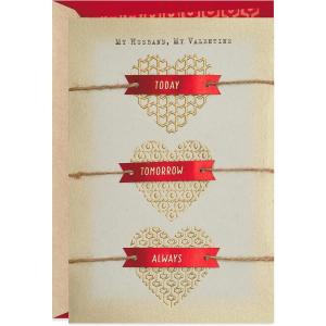 Hallmark Spider-Man Valentines Day Card for Significant Other (Sticking with Me),599VFE1064(Husband  Three Gold Hearts)