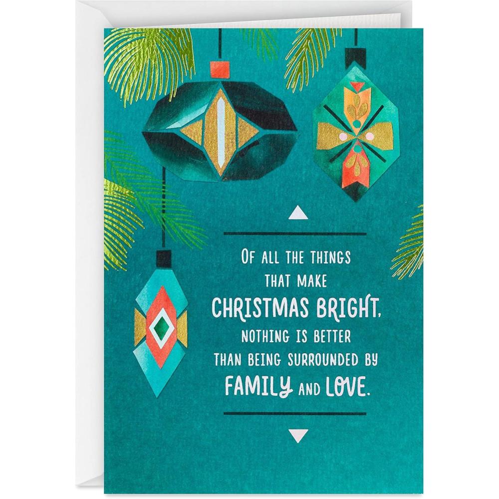 imageHallmark Christmas Card for Daughter and SoninLaw Lettering with SnowflakesOrnaments Family and Love