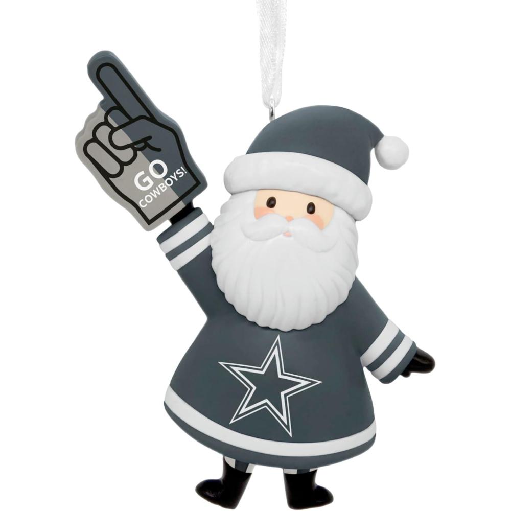 imageHallmark NFL Dallas Cowboys Santa Fan Christmas Ornament Gifts for Sports Fans
