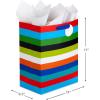 Hallmark 17″ Extra Large Gift Bag with Tissue Paper (Rainbow Stripes) for Birthdays, Graduations, Baby Showers, Father’s Day
