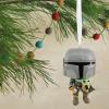 Hallmark Star Wars: The Mandalorian and Grogu Funko POP! Christmas Ornament(The Mandalorian with The Child)