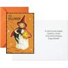Hallmark Vintage Halloween Cards (8 Cards with Envelopes) Cute Witch with Black Cat and Jack-o-Lantern(Original Vintage Witch)