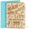 Hallmark Birthday Card for Dad (No Training Manual)(Light Brown with Light Green)