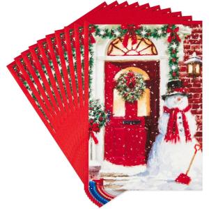 DaySpring Religious Christmas Cards, God Bless You (6 Cards with Envelopes)(Red   White   Green)