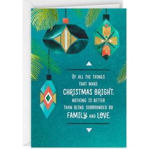 Hallmark Christmas Card for Daughter and Son-in-Law (Lettering with Snowflakes)(Ornaments  Family and Love)