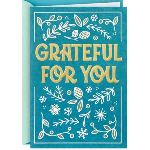 Hallmark Christmas Thank You Card (Grateful For You) for Teachers, Coworkers, Essential Workers(127 mm x 182.6 mm)