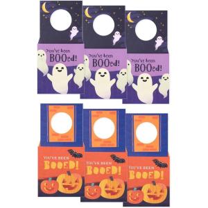 Hallmark Halloween Door Hangers (6 Hanging Card Pockets, 2 Designs) You’ve Been Booed, Purple Ghosts, Orange Pumpkins