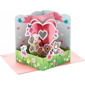 Hallmark Paper Wonder Mother’s Day Pop Up Card for Mom, Daughter, Sister, Friend (Love You A Latte)(Pop Up  So Much Dog and Cat Love)