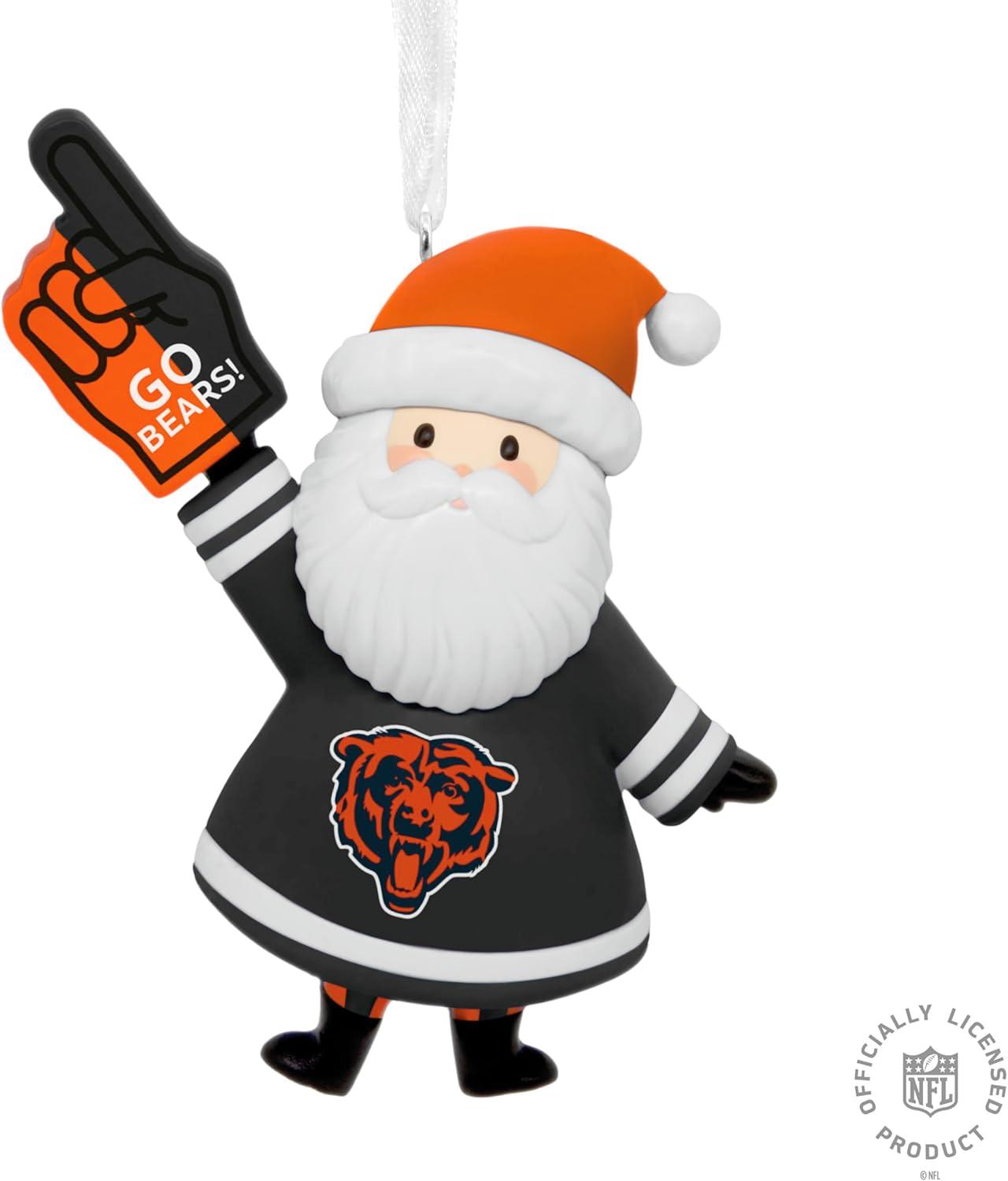 imageHallmark NFL Chicago Bears Santa Fan Christmas Ornament Gifts for Sports Fans