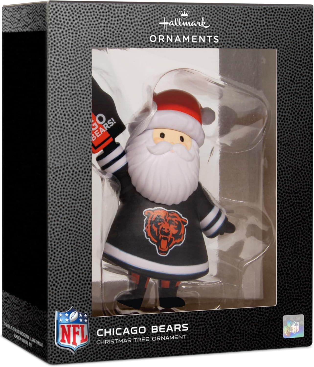 imageHallmark NFL Chicago Bears Santa Fan Christmas Ornament Gifts for Sports Fans
