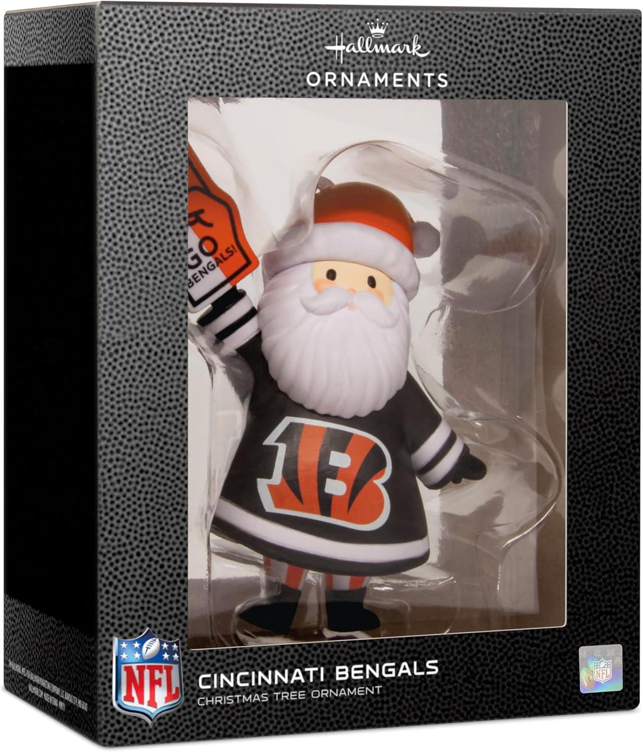 imageHallmark NFL Cincinnati Bengals Santa Fan Christmas Ornament Gifts for Sports Fans