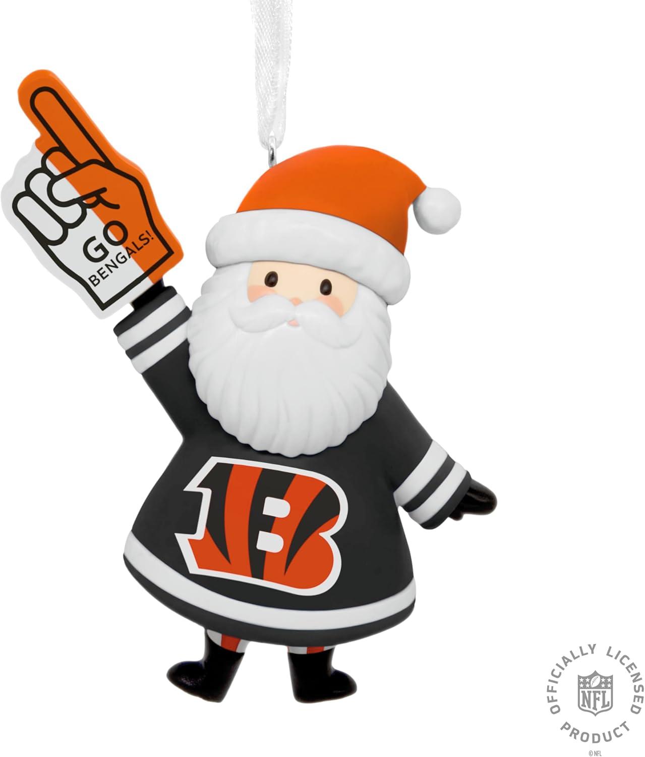 imageHallmark NFL Cincinnati Bengals Santa Fan Christmas Ornament Gifts for Sports Fans