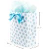 Hallmark 15″ Extra Large Gift Bag with Tissue Paper (Sweet Little Prince Lion) for Baby Showers, Kids Birthdays and More(Polka Dot)