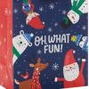 Hallmark Christmas Gift Bags Assorted Sizes (8 Bags: 2 Small 5″, 2 Medium 8″, 2 Large 11″, 2 Extra Large 14″) Penguins, Hedgehogs, Santa Claus, Snowmen, Trees(Fa la la  Oh What Fun  Christmas Plaid)