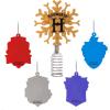 Hallmark Harry Potter 5″ Miniature Christmas Tree Topper and 1.89″ Mini Ornaments, Set of 5, Shatterproof(House Crest Tree Topper)