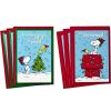 Hallmark Peanuts Christmas Cards Assortment, Snoopy and Woodstock (6 Cards with Envelopes, 2 Designs)(6 cards  6 envelopes Snoopy and Woodstock)