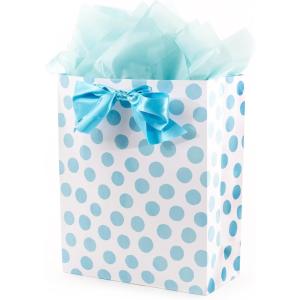 Hallmark 15″ Extra Large Gift Bag with Tissue Paper (Sweet Little Prince Lion) for Baby Showers, Kids Birthdays and More(Polka Dot)