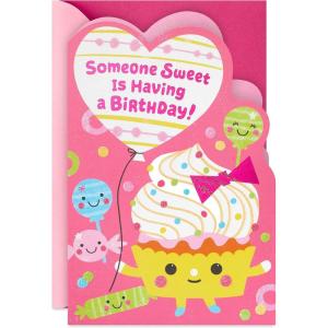 Hallmark Birthday Card for Girls with Sound (Cupcake, Plays Happy by Pharrell Williams)(Cupcake and Candy)