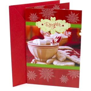 Hallmark Christmas Card for Daughter (Heart Ornament),0599XXH5294(Two Snowflakes)