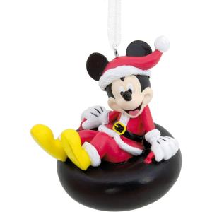 Hallmark Disney Mickey Mouse Holding Puppy Christmas Ornament(Mickey on Snow Tube)