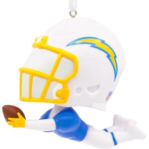 Hallmark NFL Kansas City Chiefs Bouncing Buddy Christmas Ornament(Los Angeles Chargers Bouncing Buddy Diving)