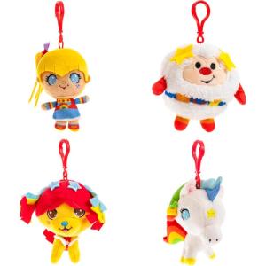 The Loyal Subjects Rainbow Brite 4-Pack Set with Rainbow Brite, Twink, Starlite, Puppy Brite 4-inch Plush Clip-Ons(Rainbow Brite Backpack Clips)