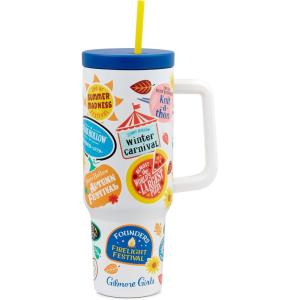 Hallmark Gilmore Girls Insulated Travel Cup, 40 oz. (Stars Hollow Town Festivals) Gift for Kids, Teens, College Students, Moms, Christmas, Easter, Valentine’s Day