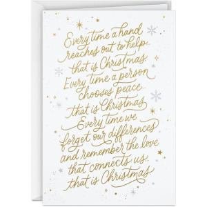 Hallmark Spiritual Boxed Christmas Cards (16 Cards and Envelopes) Gold and White, That is Christmas(16 Cards – That is Christmas Message)