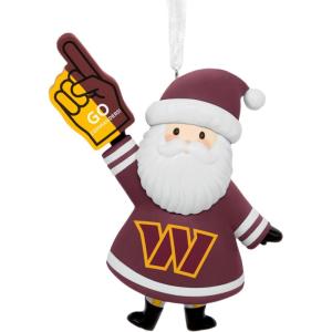 Hallmark NFL Washington Commanders Santa Fan Christmas Ornament, Gifts for Sports Fans