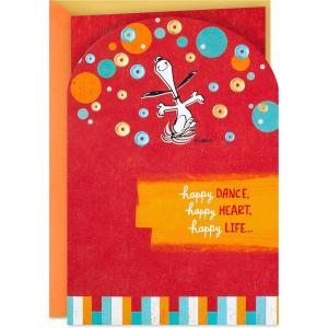 Hallmark Peanuts Birthday Card (Snoopy, Balloons)(Snoopy  Happy Dance)