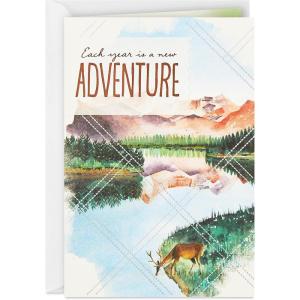 Hallmark Signature Peanuts Birthday Card (Snoopy Canoe)(Each Year Is A New Adventure)
