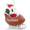 Hallmark NFL Atlanta Falcons Santa Football Sled Christmas Ornament, Multi Color (0001OSL2145)(Atlanta Falcons)