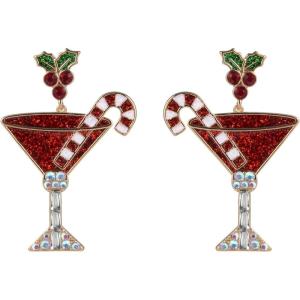 Hallmark Candy Cane Martini Earrings
