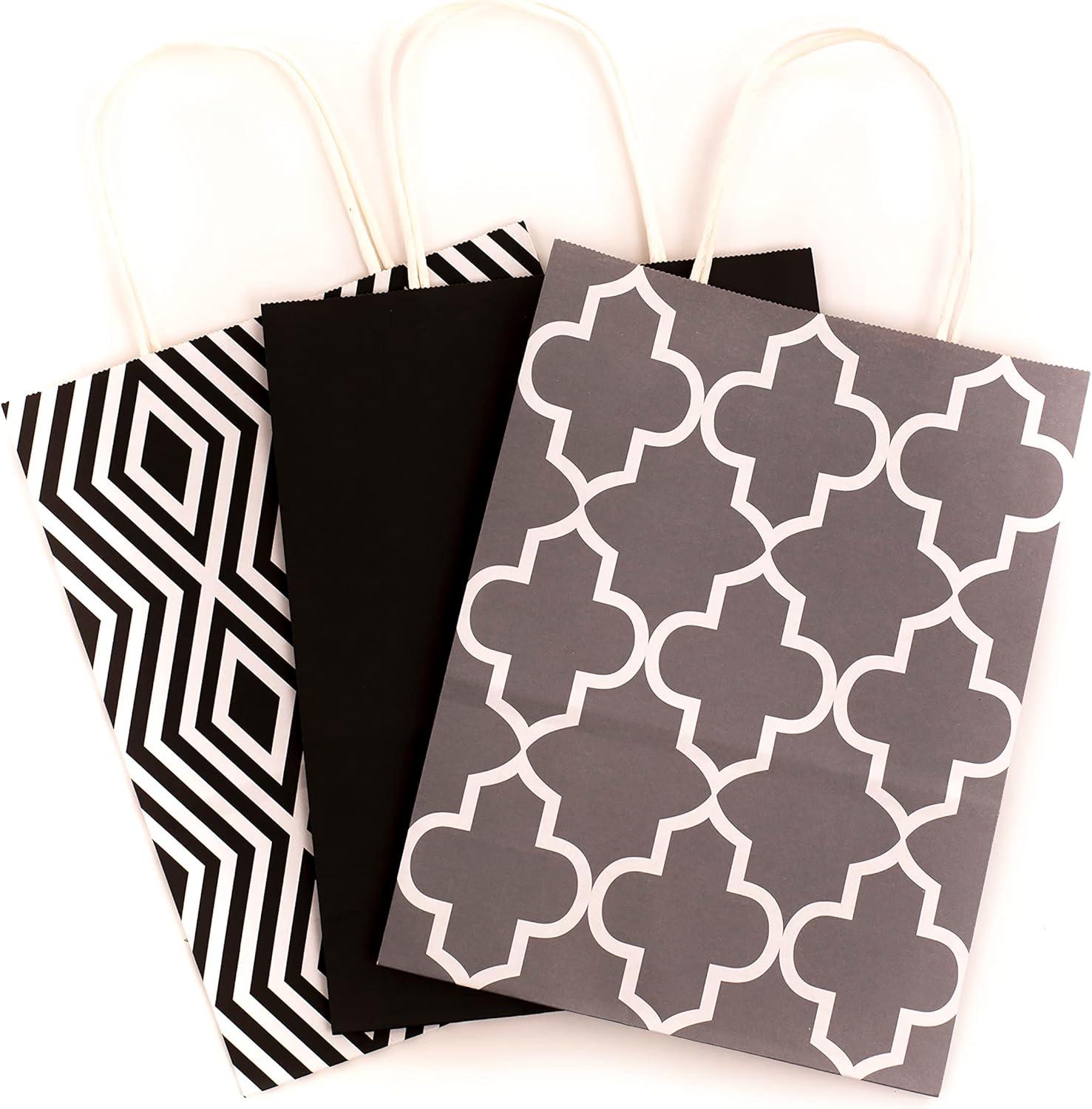 imageHallmark 10quot Medium Gift Bag Assortment Pack of 12 in Kraft Grey Black Pink Blue  Solids and Patterns for Birthdays Baby Showers Bridal Showers or Any OccasionPink