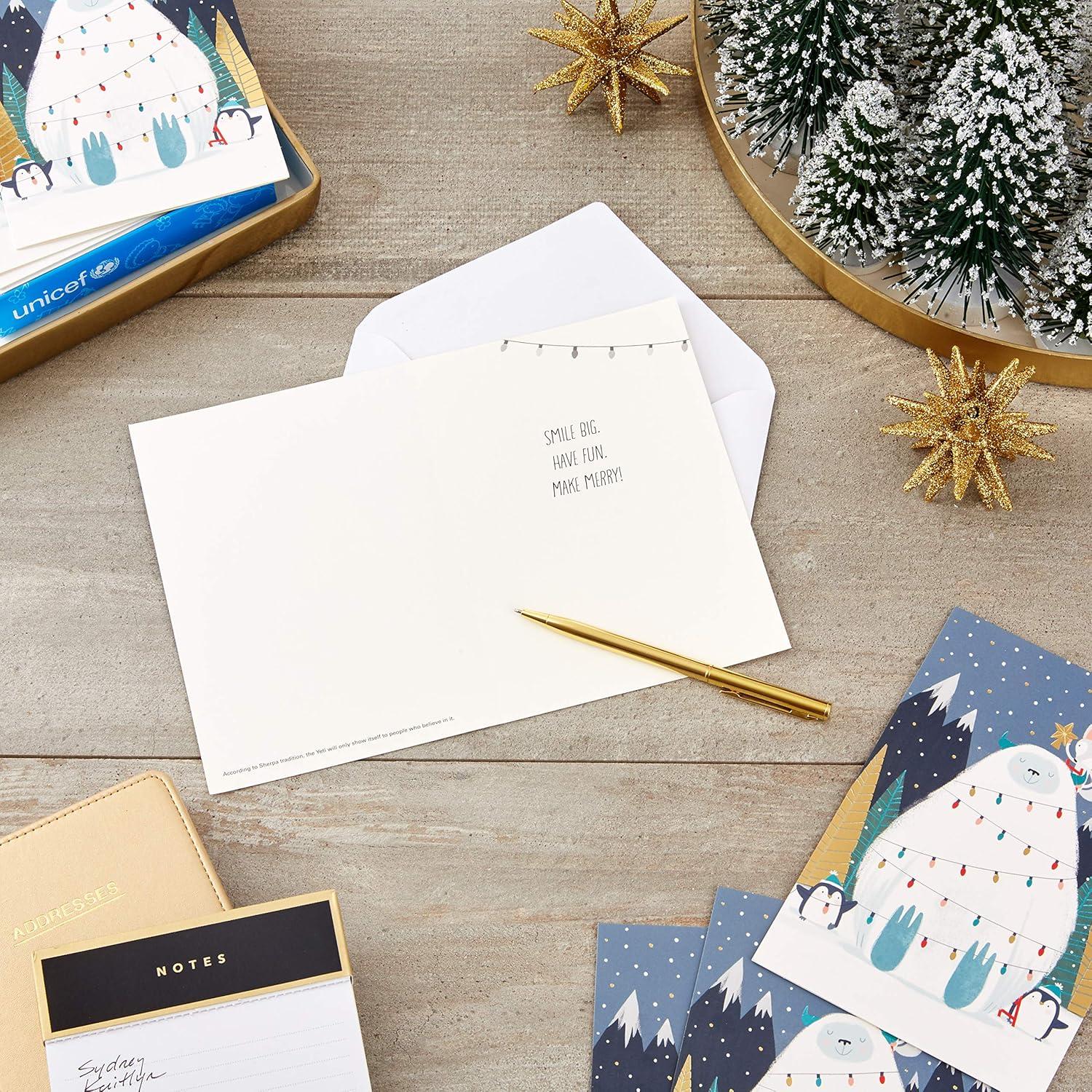 imageHallmark UNICEF Boxed Christmas Cards Yeti 12 Cards and 13 EnvelopesYeti  UNICEF