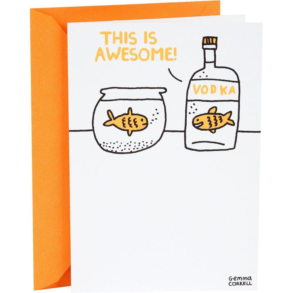 imageHallmark Shoebox Funny Birthday Card Vodka Goldfish